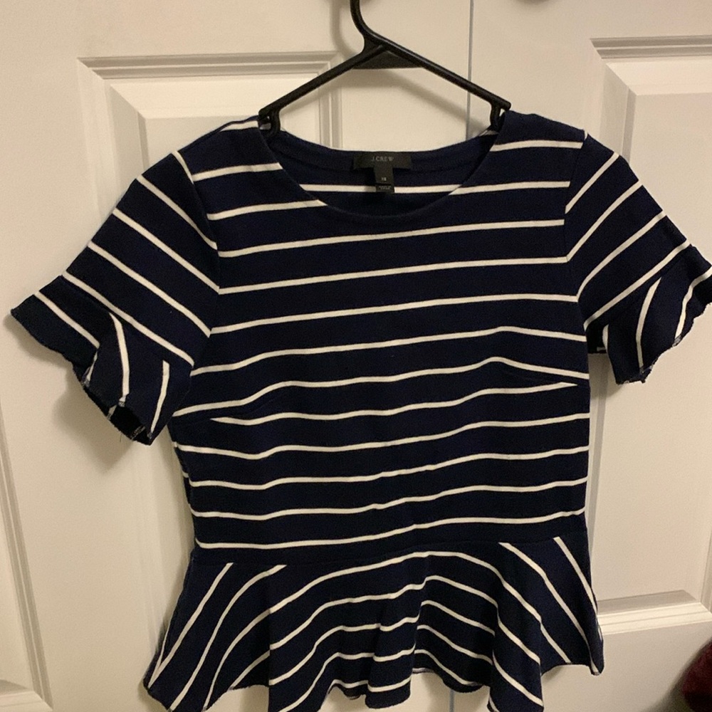 Jcrew navy/white striped top